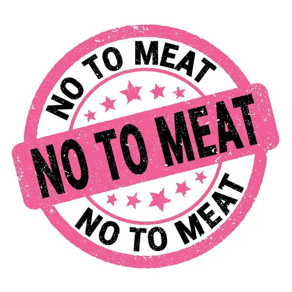 ピンク 黒のグランジスタンプ記号で書かれたNo Meatテキスト — ストック写真