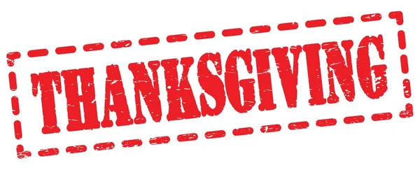 Thanksgiving Text Skriven Rött Streck Stämpel Tecken — Stockfoto