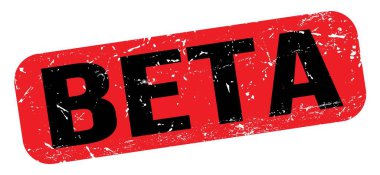 BETA metni kırmızı-siyah grungy işareti üzerine yazılmış.