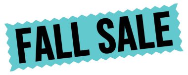 Sonbahar satışı metni mavi-siyah zig-zag mühür işareti üzerine yazılmış.