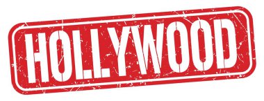 Kırmızı grungy işareti üzerine yazılmış HOLYWOOD metni.