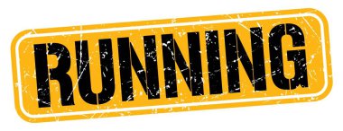 Turuncu-siyah grungy işareti üzerine yazılan çalıştırma metni.