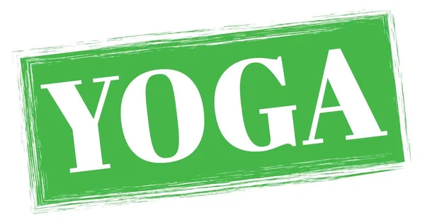 Yoga Text Written Green Rectangle Stamp Sign — Stock Photo, Image