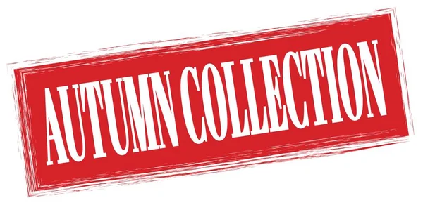 Autumn Collection Text Written Red Rectangle Stamp Sign — Stock Photo, Image