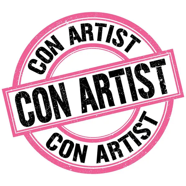 Con Artist Text Written Pink Black Stamp Sign — Stock Photo, Image