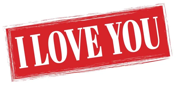 Love You Text Written Red Rectangle Stamp Sign — Stock Photo, Image