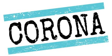 CORONA metin mavi-siyah grungy satır işareti üzerine yazılmış.
