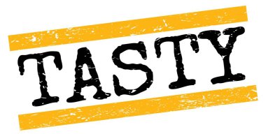 Sarı-siyah grungy satır işareti üzerine yazılmış lezzetli metin.