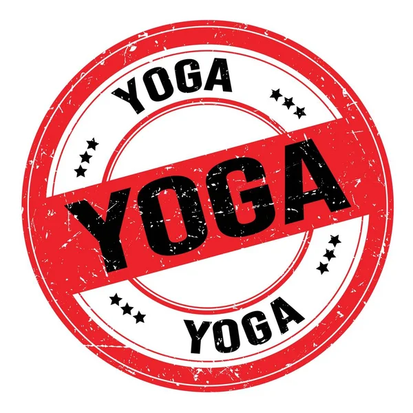 Yoga Text Written Red Black Grungy Stamp Sign — Stock Photo, Image