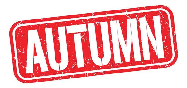Autumn Text Written Red Grungy Stamp Sign — Stock Fotó