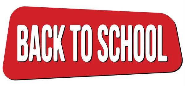Back School Text Written Red Trapeze Stamp Sign — Stock Photo, Image