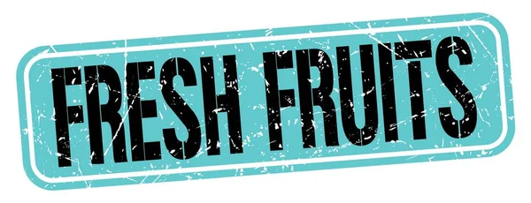 Fresh Fruits Text Written Blue Black Grungy Stamp Sign — Stock Photo, Image