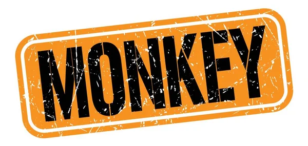 Monkey Tekst Geschreven Oranje Zwarte Grungy Stempel Teken — Stockfoto