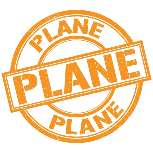 Plane Tekst Napisany Pomarańczowym Okrągłym Znaku Znaczka — Zdjęcie stockowe
