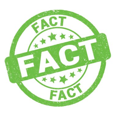 FACT text written on green grungy stamp sign.