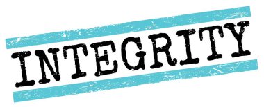 Mavi-siyah grungy satır işareti üzerine yazılmış INTEGRITY metin.