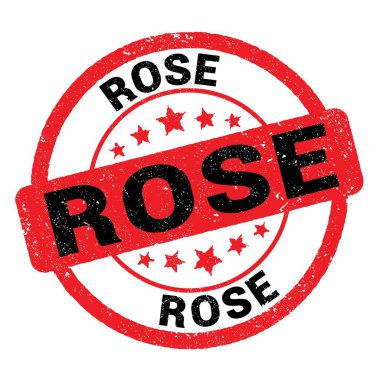 Kırmızı-siyah grungy işareti üzerine yazılmış ROSE metni.