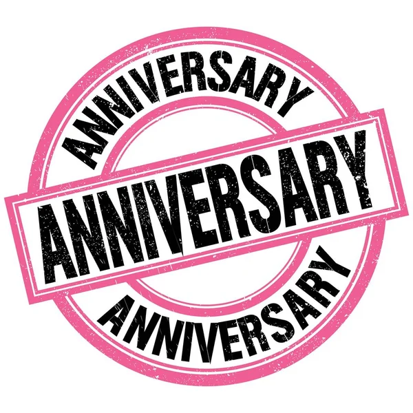 Anniversary Text Written Pink Black Stamp Sign — Stock Photo, Image
