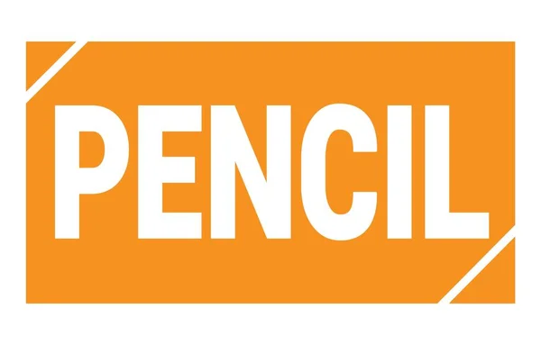 Texto Pencil Escrito Signo Sello Rectángulo Naranja —  Fotos de Stock