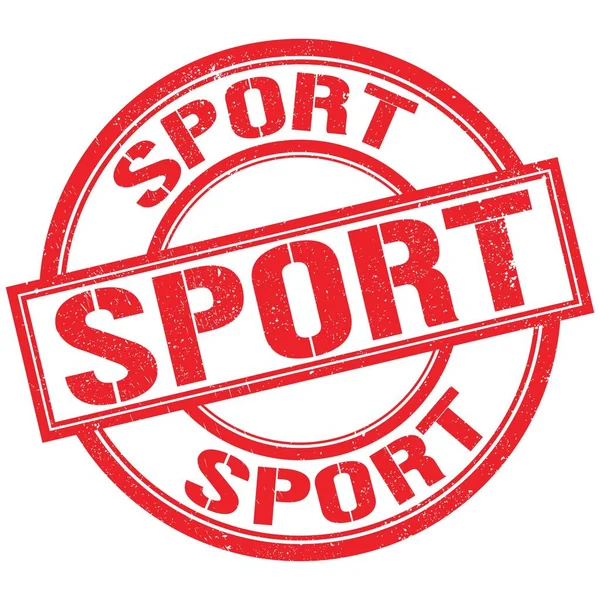 Sport Szöveg Piros Kerek Bélyegzőtáblára Írva — Stock Fotó