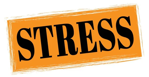 Stress Testo Scritto Arancio Nero Rettangolo Timbro Segno — Foto Stock