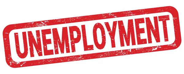 Disoccupazione Testo Scritto Sul Rettangolo Rosso Timbro Segno — Foto Stock