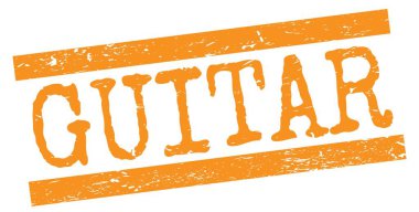 Guitar metni turuncu grungy satır işareti üzerine yazılmış.