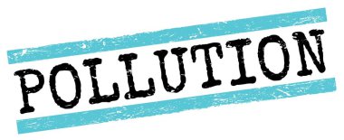 POLUTION metni mavi-siyah grungy satır işareti üzerine yazılmış.
