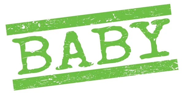 Teks Baby Ditulis Pada Tanda Cap Garis Grungy Hijau — Stok Foto