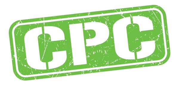 Tekst Cpc Napisany Zielonym Grungy Znak Znaczka — Zdjęcie stockowe