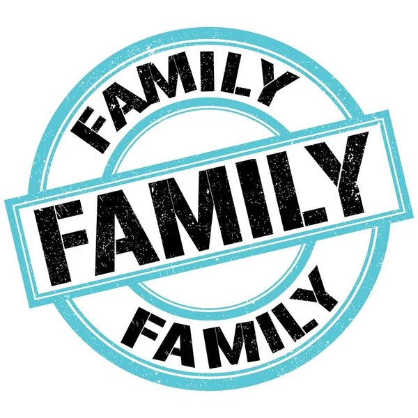 Family Text Written Blue Black Stamp Sign — Stock Photo, Image