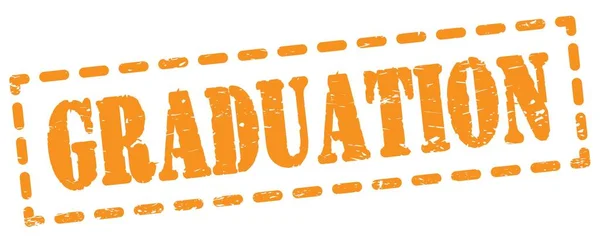 オレンジ色のダッシュスタンプ記号で書かれた卒業テキスト — ストック写真