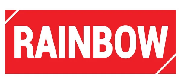 Rainbow Texto Escrito Sinal Carimbo Grungy Vermelho — Fotografia de Stock