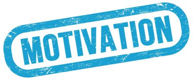 Motivasyon, mavi dikdörtgen mühür işareti üzerine metin.
