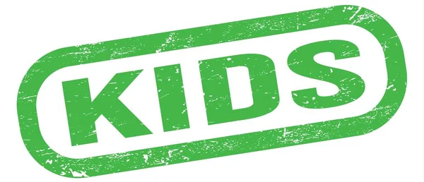 Kids Text Written Green Rectangle Stamp Sign — 스톡 사진