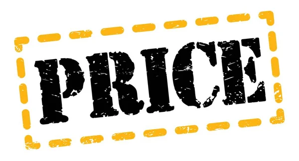 Price Metni Sarı Siyah Çizgi Işareti Üzerine Yazıldı — Stok fotoğraf