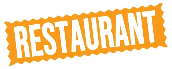 Restaurant Text Written Orange Zig Zag Stamp Sign — Stock Photo, Image