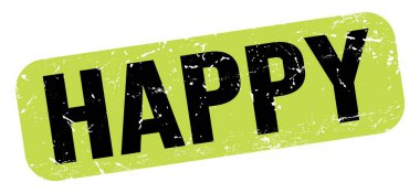 Yeşil-siyah grungy işareti üzerine yazılmış Mutlu metin.