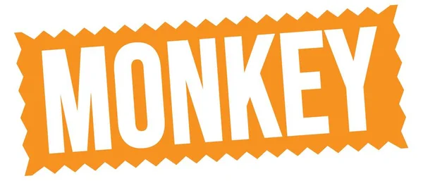 Monkey Text Auf Orangefarbenem Zick Zack Stempelschild — Stockfoto