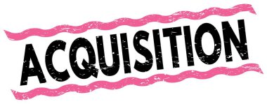 Pembe-siyah çizgi işareti üzerine yazılmış ACQUISION metni.