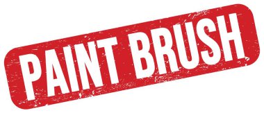 Kırmızı grungy mühür işareti üzerine yazılmış boya BRUSH metni.