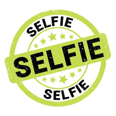 SELFIE metin yeşil-siyah grungy işareti üzerine yazılmış.