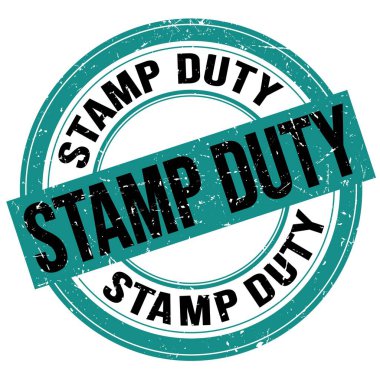 Mavi-siyah yuvarlak grungy mühür işareti üzerine yazılmış STAMP DOUTY metin