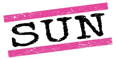 Pembe-siyah grungy satır işareti üzerine yazılmış güneş metni.