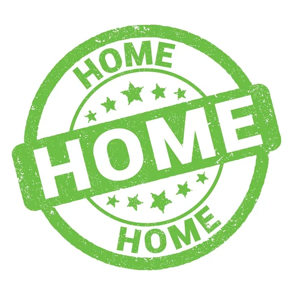 Home Testo Scritto Sul Cartello Verde Del Francobollo Grungy — Foto Stock