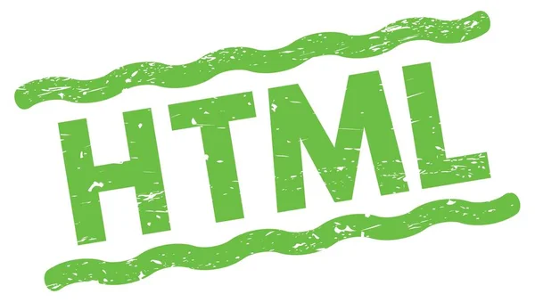 Html Κείμενο Γραμμένο Πράσινο Σήμα Σφραγίδα Γραμμές — Φωτογραφία Αρχείου