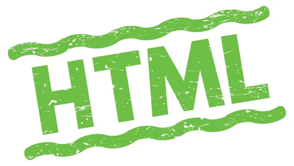 Texte Html Écrit Sur Les Lignes Vertes Timbre Signe — Photo