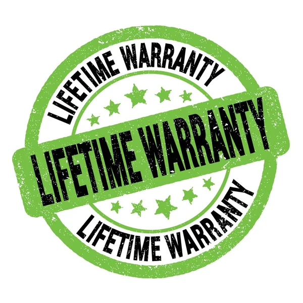 Lifetime Warranty Tekst Napisany Zielono Czarnym Znaczku Grungowym — Zdjęcie stockowe