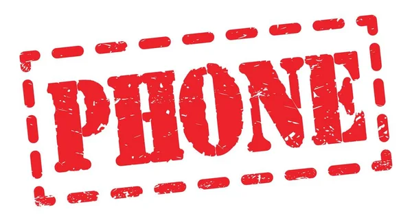 Phone Text Written Red Dash Stamp Sign — Stock Photo, Image