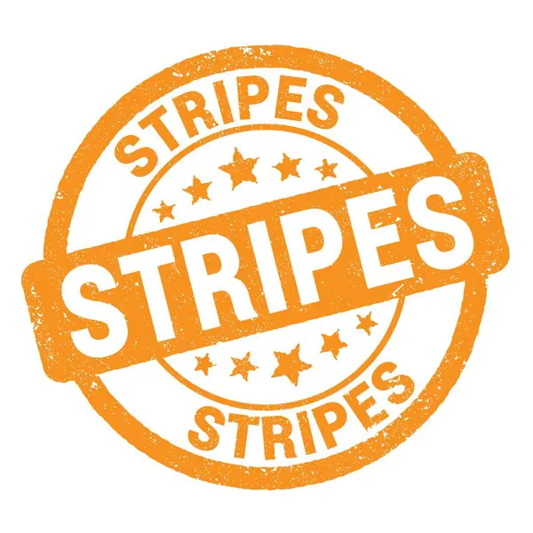 Stripes Text Written Orange Grungy Stamp Sign — Stock Photo, Image